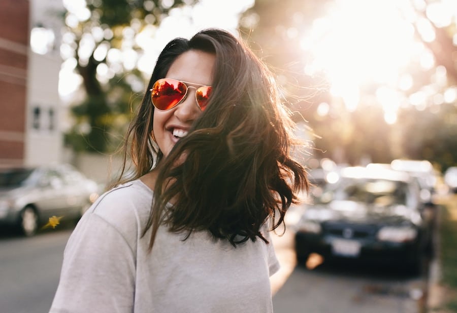 woman smiling