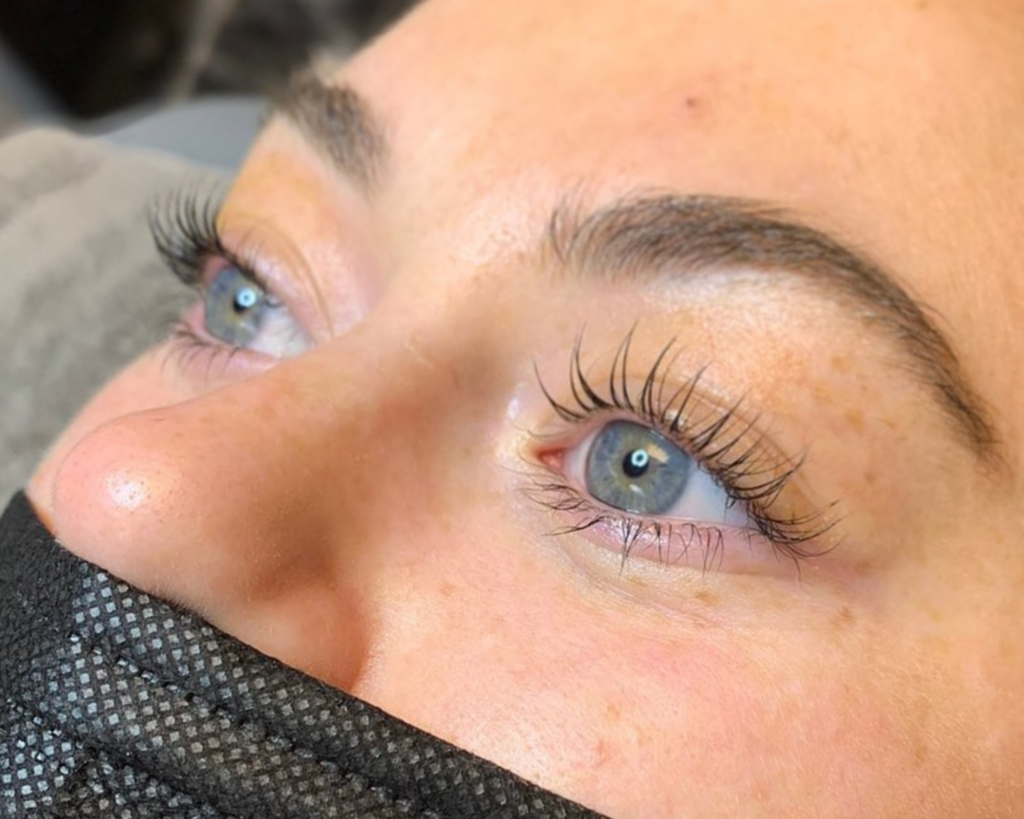 results from lash lift and tint